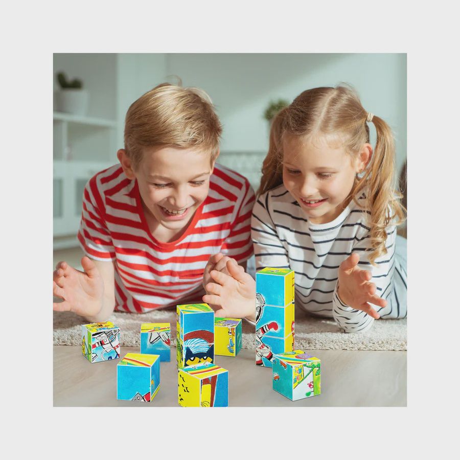 Pete the Cat Magnet Puzzle Building Block Cubes with 6 Cartoon Themes