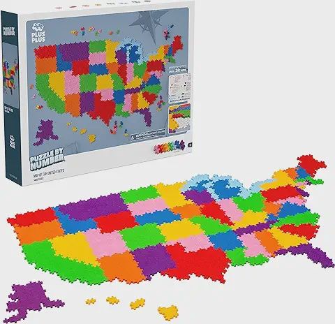 Plus Plus Puzzle by Number Map of the United States