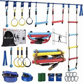 Ninja Warrior Obstacle Course for Kids- 8 accessories