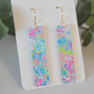 Preppy Earrings, Colorful Bar Earrings, Summer Earrings