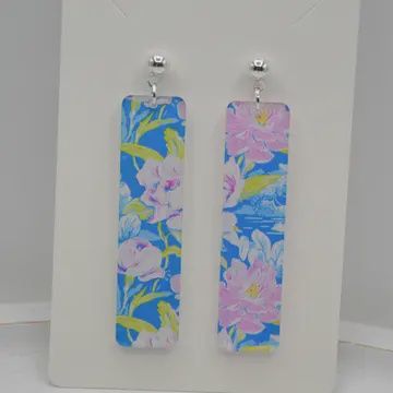 Preppy Earrings, Colorful Earrings, Acrylic Earrings- Rectangle