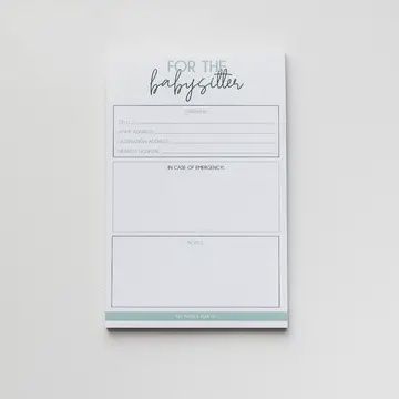 Babysitter Notepad