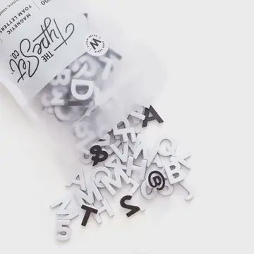 Solid- Colored 200pcs 1&quot; Magnetic Letter- Paper White