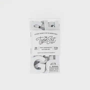 Large 2&quot; 36 pcs Soft Foam Solid Magnetic Letter Set-Paper White