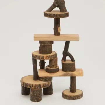 Classic Barked Tree Blocks- 36pcs