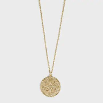Floral Fillgree Necklace- Gold