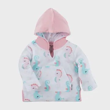 UPF50+ Baby Terry Swim Coverup Sally the Seahorse
