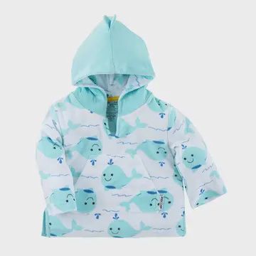 UPF50+ Baby Terry Swim Coverup Willy the Whale