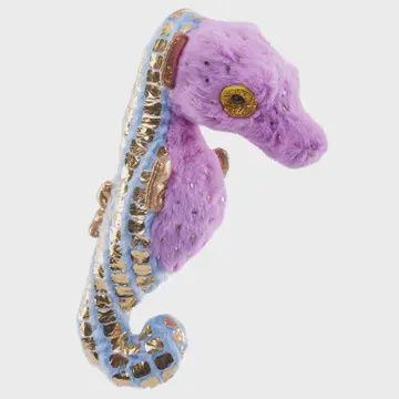 Foilkins-Jr Seahorse Purple Stuffed Animal 6&quot;