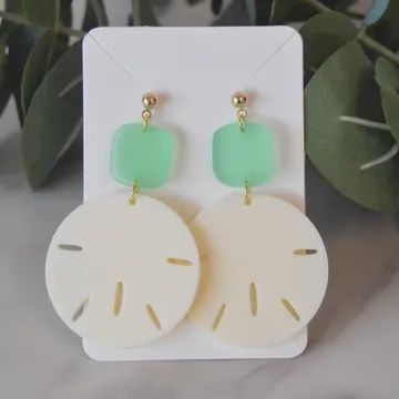 Sand Dollar Earrings, Earrings, Summer Earrings