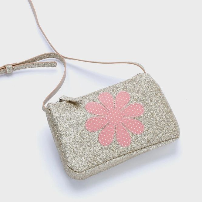 Little Girls Daisy Patch Glitter Purse