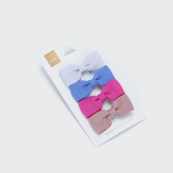 Little Girls Bow Hair Clip 4-pc Set