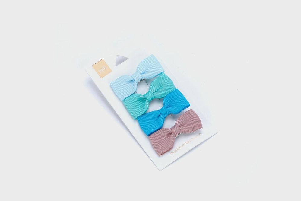 Little Girls Bow Hair Clip 4- Green