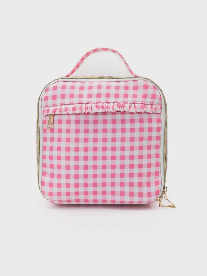 Pink Plaid Ruffle BLunch Boxes Bag