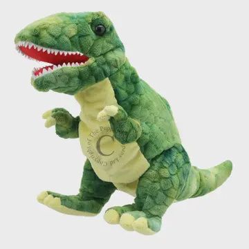 Baby Dinos: Baby T-Rex Dinosaur Hand Puppet - Green
