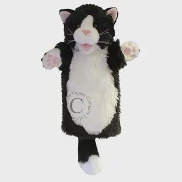 Long-Sleeved Hand Puppets: Cat (Black &amp; White)