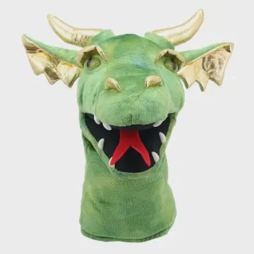 Large Dragon Heads Hand Puppet - Green Dragon