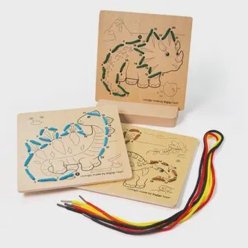 Lacing By Numbers - Dinosaurs