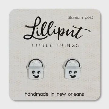 Retro Treat Bucket Earrings - Ghost // Halloween Earrings