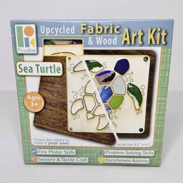 Fabric &amp; Wood Art Kit - Sea Turtle
