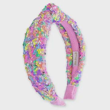 Kids Knot Headband - Rainbow Sequin Knotted Hair Accessories Rainbow