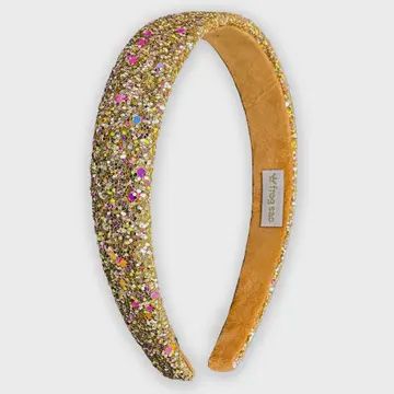 Tapered Chunky Glitter Headband Gold