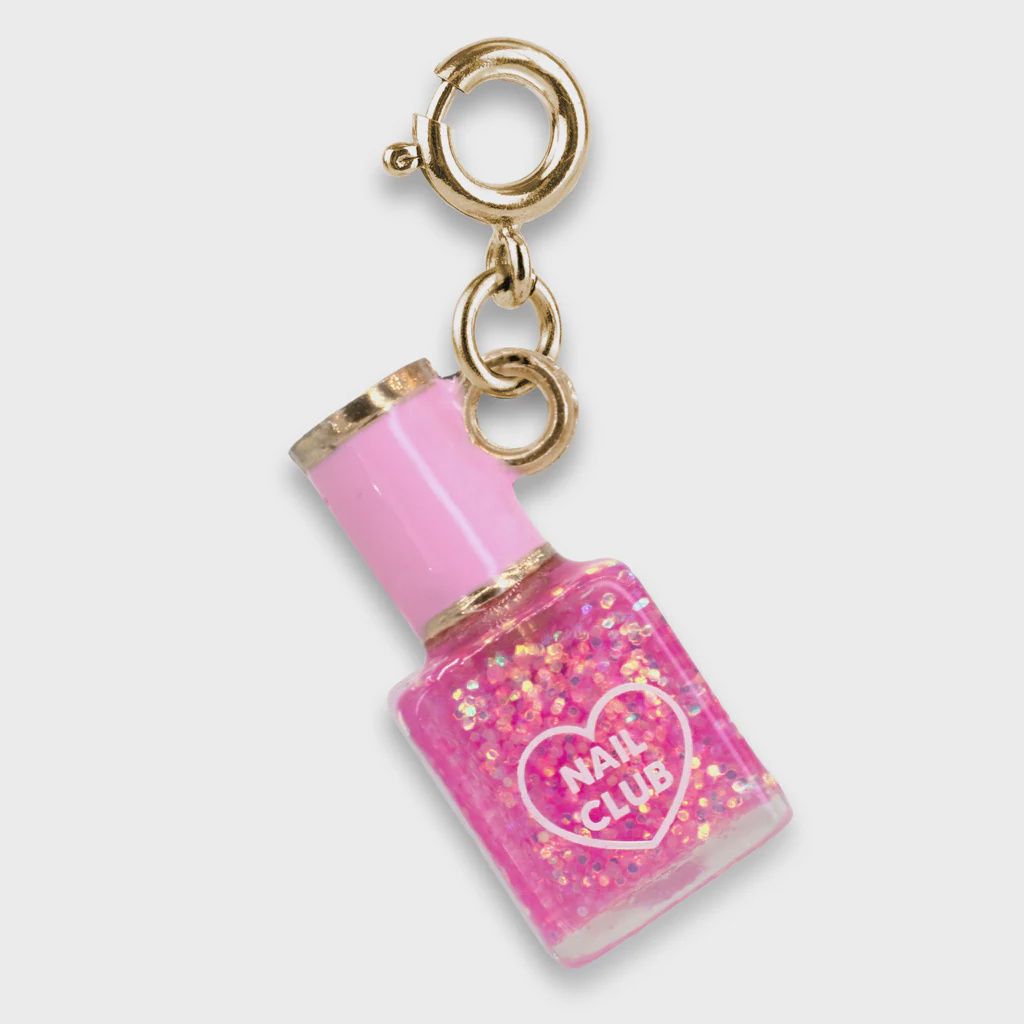 Gold Glitter Nail Polish Charm