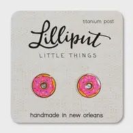 Pink Sprinkle Donut Earrings