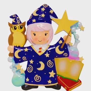 Child Wizard Personalized Ornament Girl