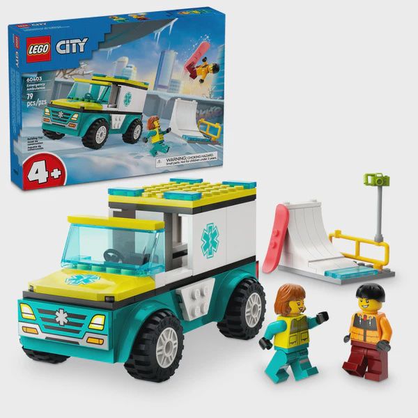 LEGO Emergency Ambulance and Snowboarder