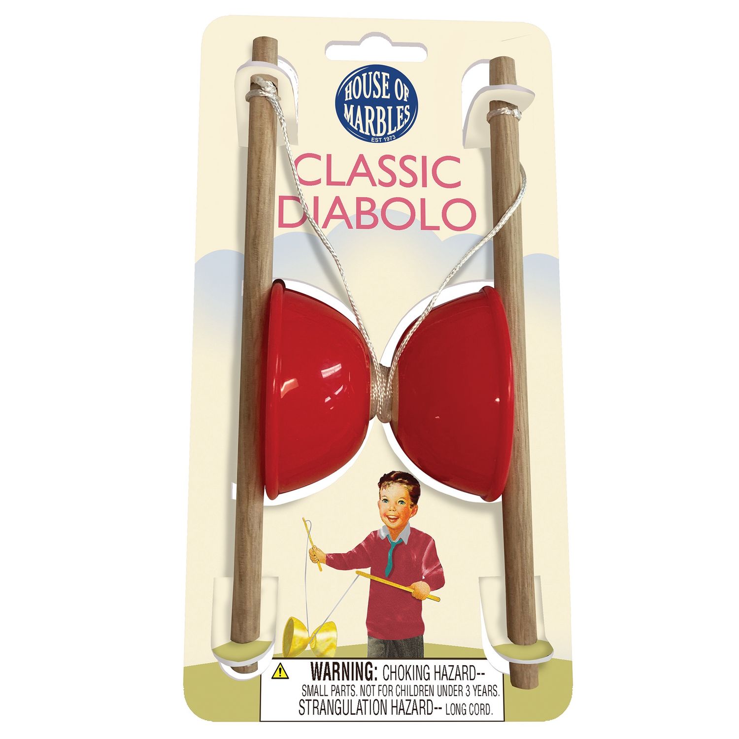 Classic Mini Diabolo- Red, Yellow or Blue