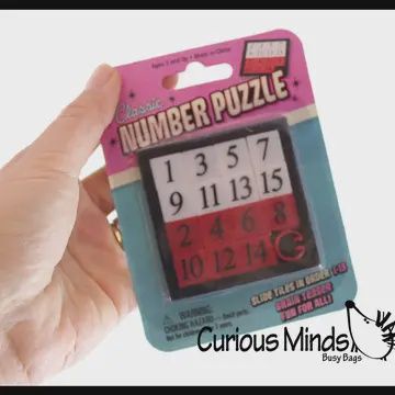 Set of 1 Classic Number Slide Puzzle -Games - Problem-Solve