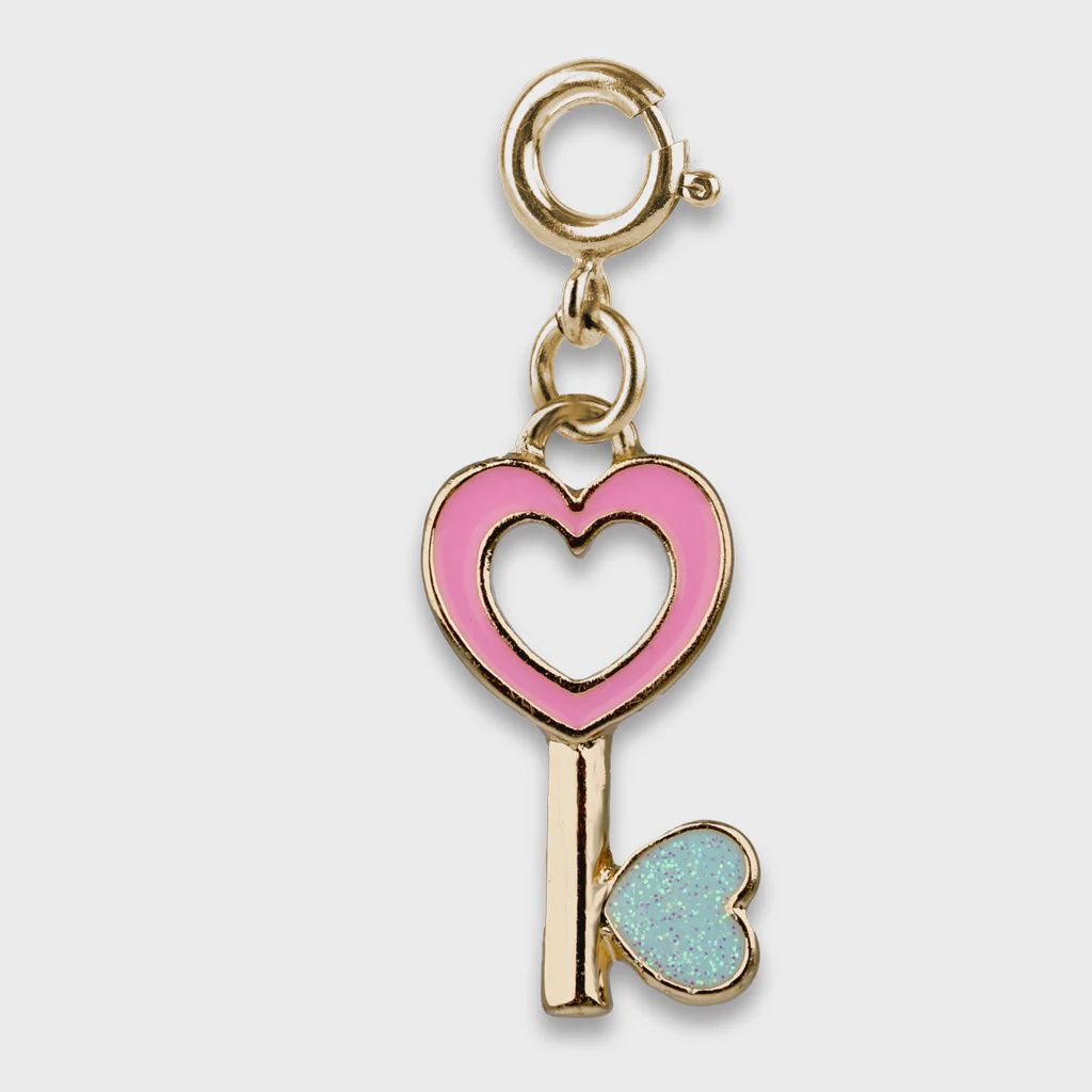 Gold Heart Key Charm