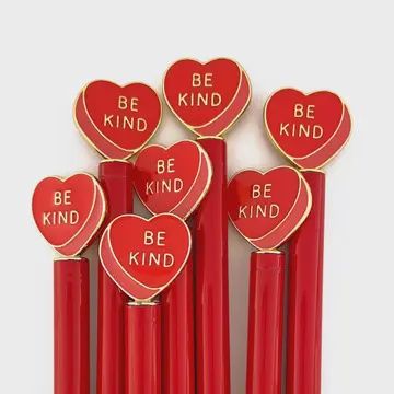 Enamel Heart Charm Pen - Red