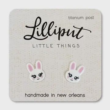 White Easter Bunny Earrings