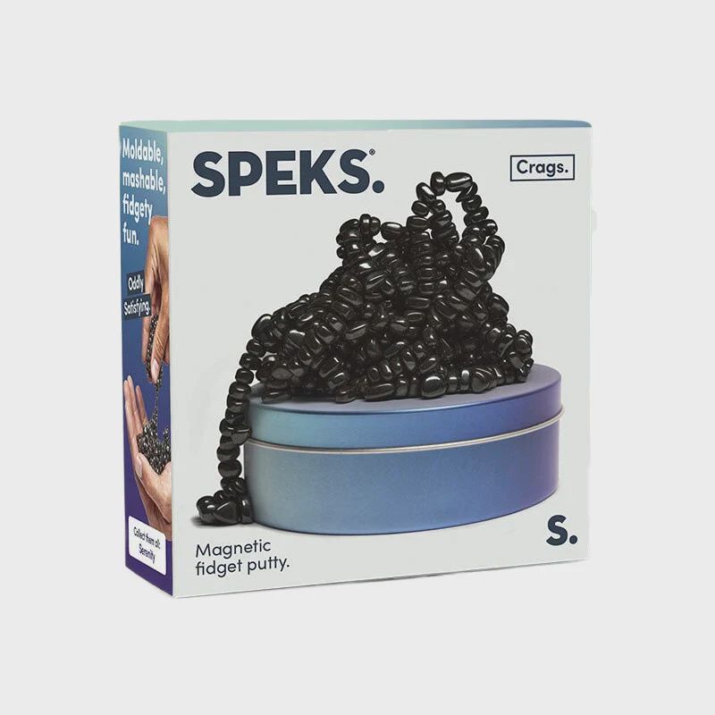 Speks. Crags. Blue Tin, Black Magnets