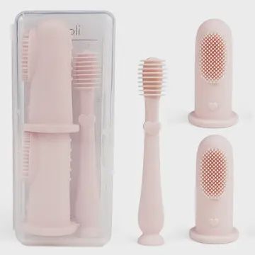 Baby Finger Toothbrush &amp; Tongue Cleaner Oral Set 3m+ (Blush)