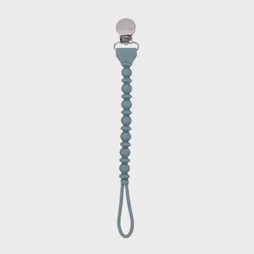 Sweetie Strap™ Silicone One-Piece Pacifier Clips Storm Gray Beaded