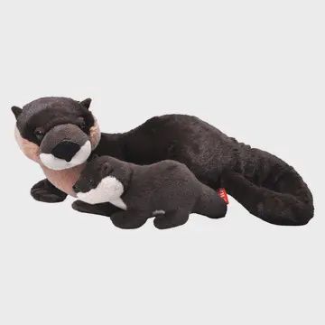 Mom Baby River Otter Stuffed Animal 12&quot;