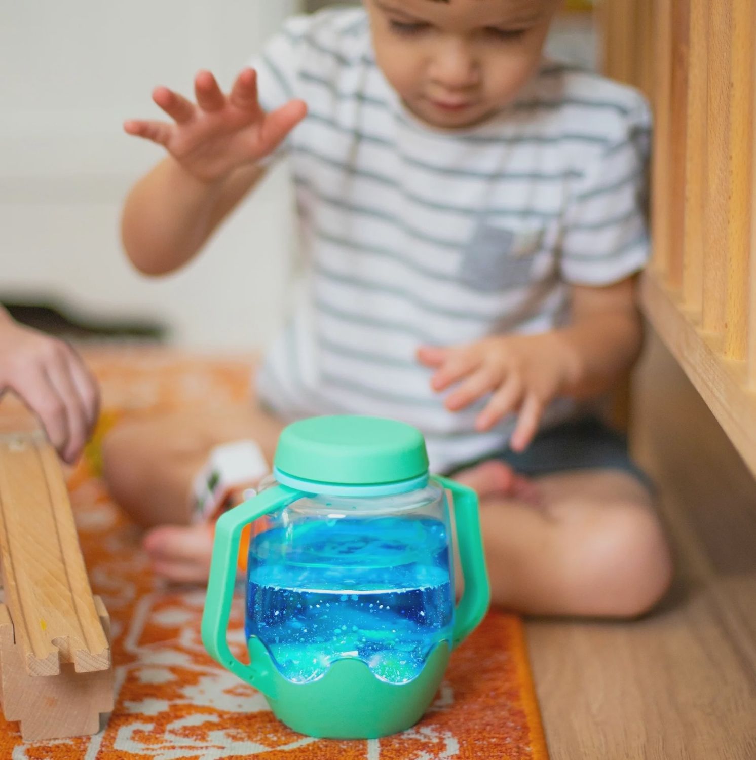 Sensory Play Jar- Teal