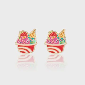 Ice Cream Cup Chill Cutie Stud Earrings