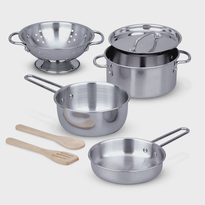 Stainless Steel Pots &amp; Pans Play Set
