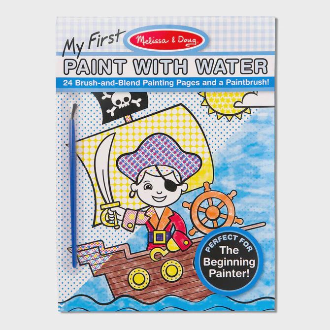 My First Paint With Water Kids&#39; Art Pad With Paintbrush - Pirates, Space, Construction, and More