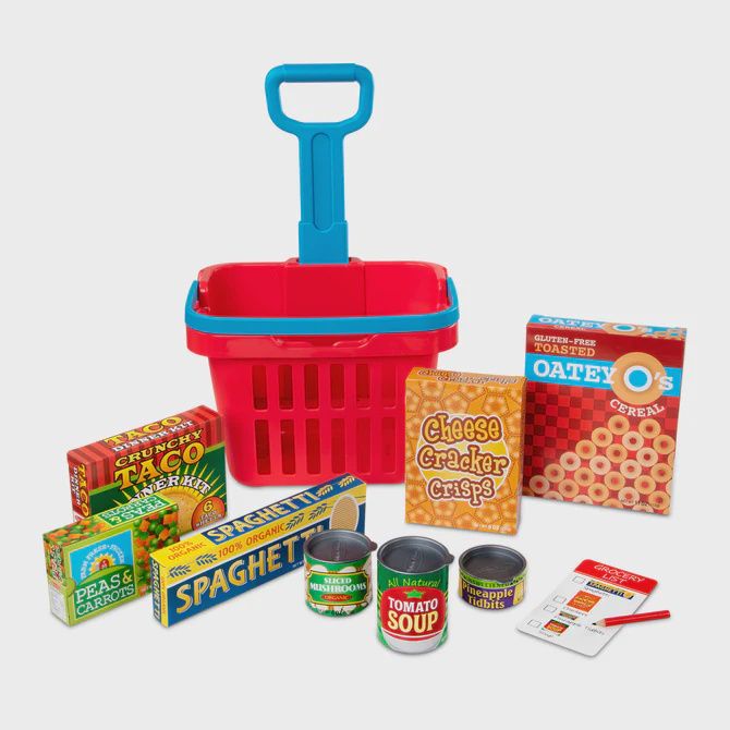 Fill &amp; Roll Grocery Basket Play Set