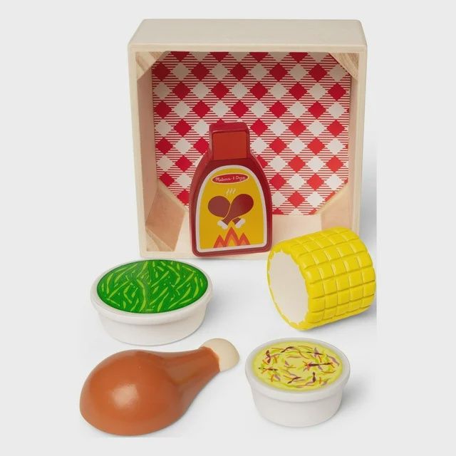 Wooden Dinner Picnic Box Play Food Set