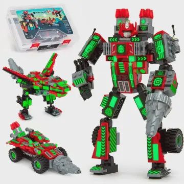 Robot-Car-Animal 3 in 1 Toy Kit (235 Pc) Robotryx Grindburst