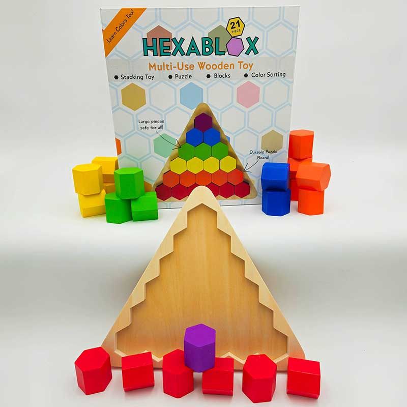 Hexablox Stacking Pyramid Primary