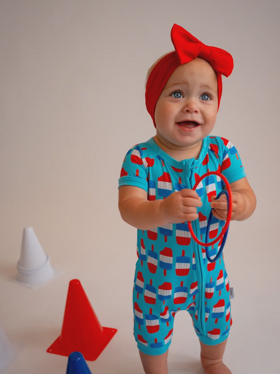 4th of July Patriotic Shorties Bamboo Pajamas 6-12M