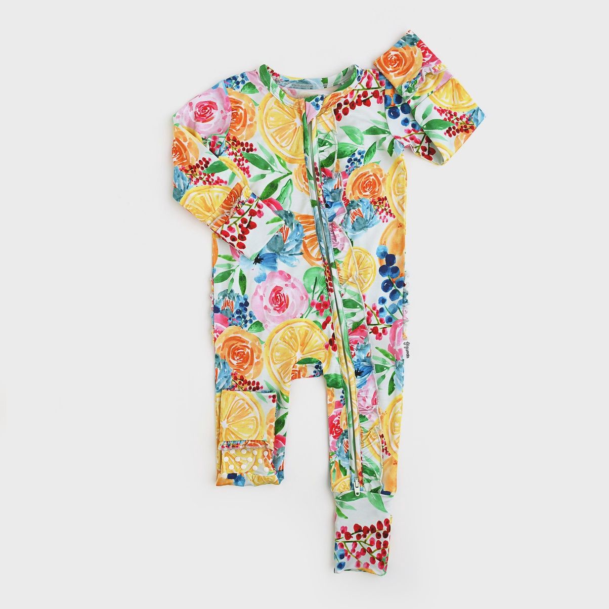 Lillyana Ruffle Zip Bamboo Baby Sleepies Little Outfit 12-18