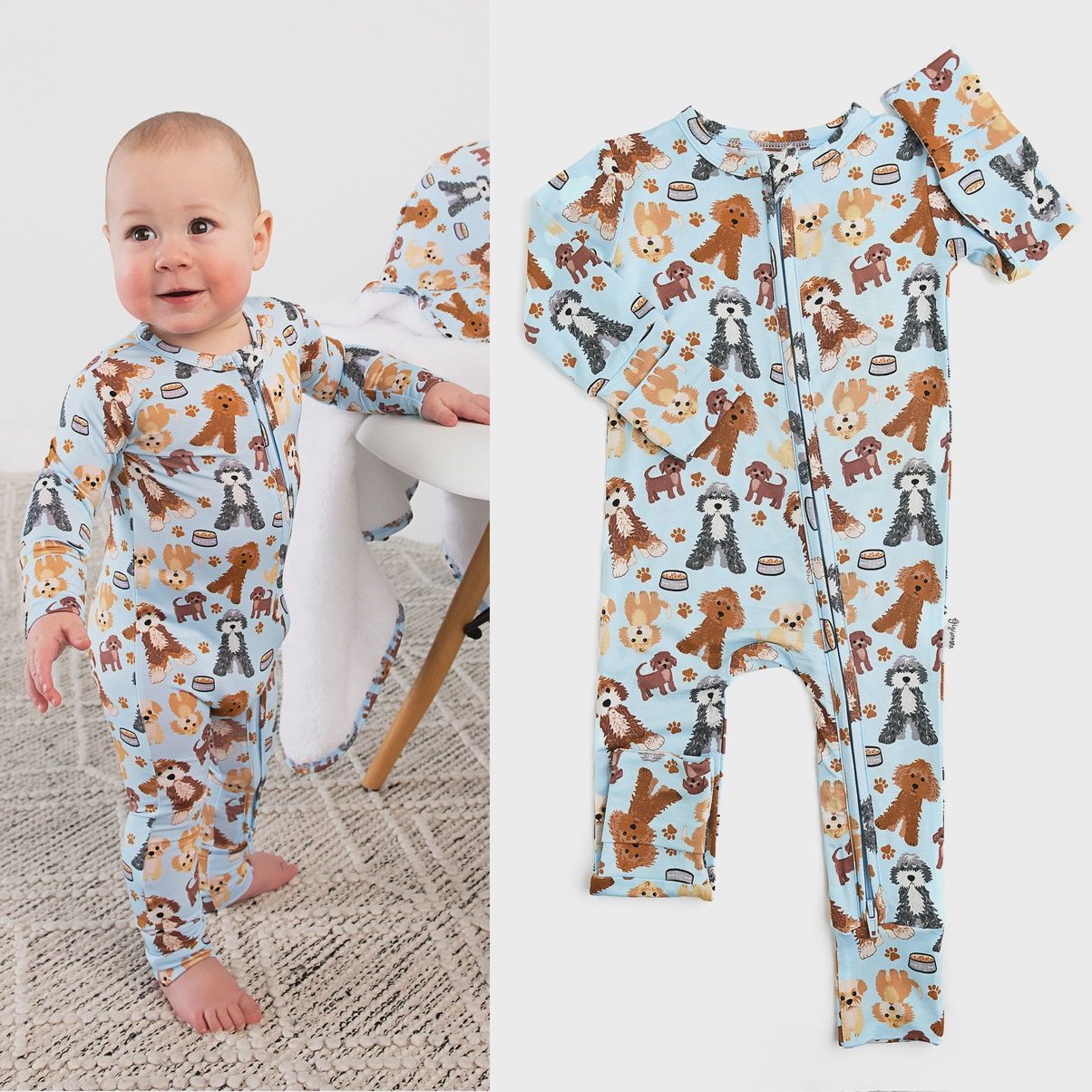 Griffin Zip Bamboo Baby Doodle Sleepies Little Outfit 18-24